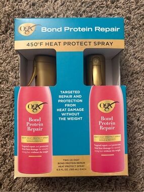 OGX Bond Protein Repair 450°F Heat Protect Spray - Pink & Gold (2 Pack)